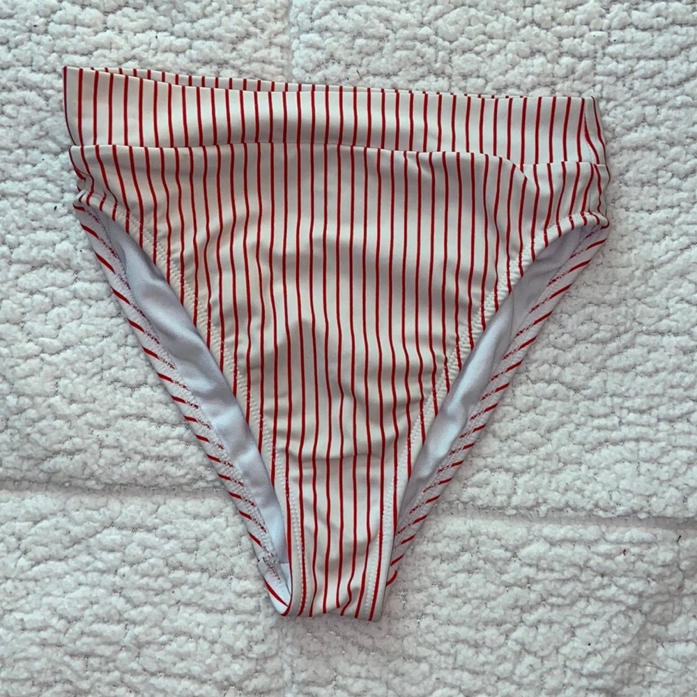 high waisted striped bikini bottoms, size xs